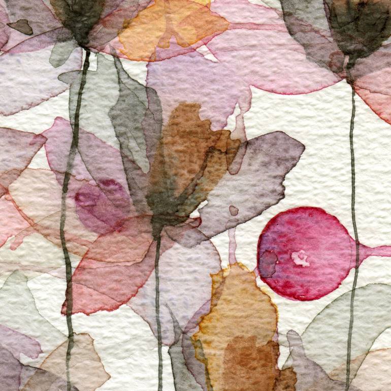 Original Expressionism Floral Painting by Ebru Acar Taralp