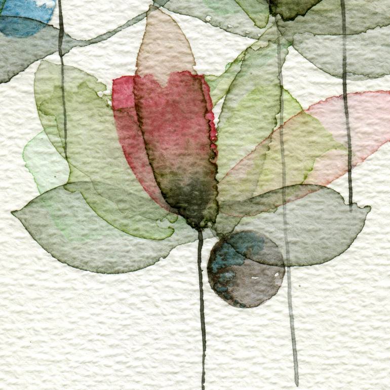 Original Expressionism Floral Painting by Ebru Acar Taralp