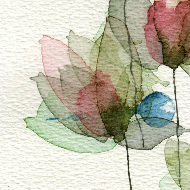 Original Expressionism Floral Painting by Ebru Acar Taralp