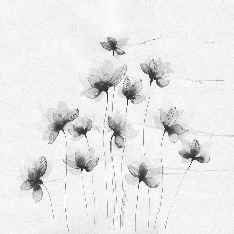 Print of Impressionism Floral Paintings by Ebru Acar Taralp