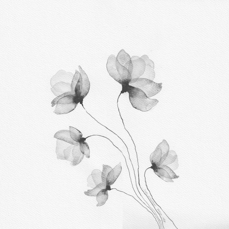Print of Impressionism Floral Paintings by Ebru Acar Taralp