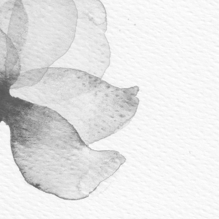 Original Black & White Floral Painting by Ebru Acar Taralp