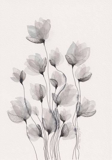 Original Impressionism Floral Painting by Ebru Acar Taralp