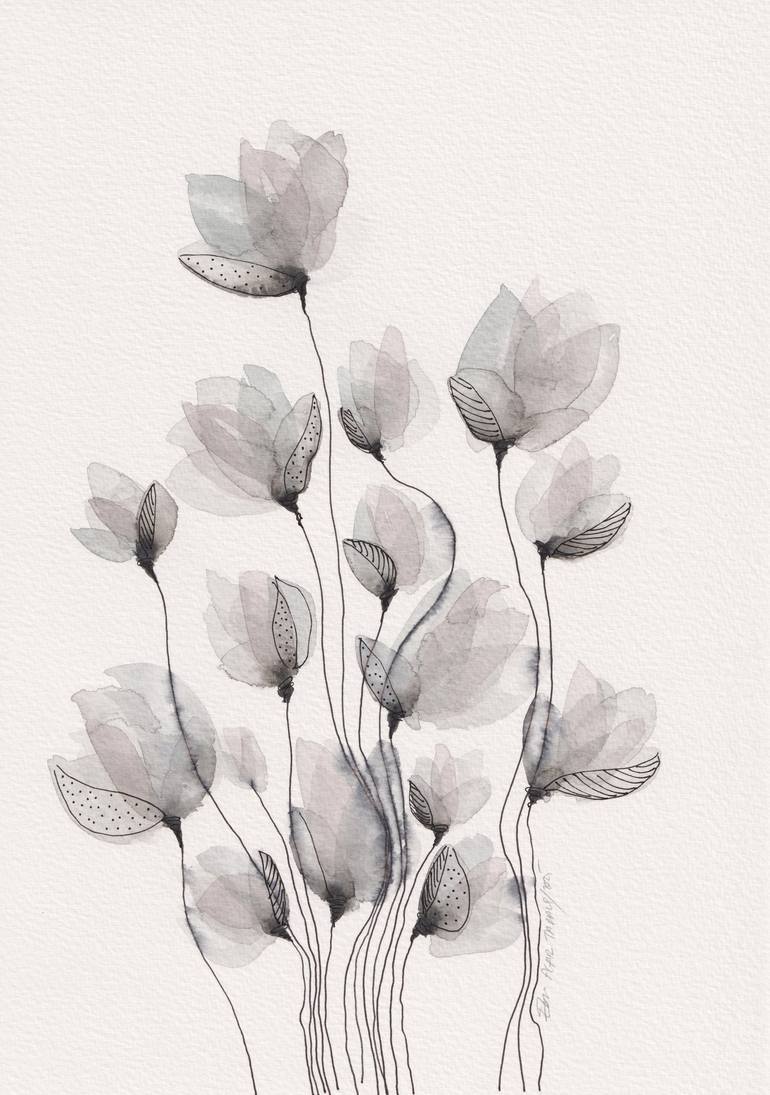 Print of Impressionism Floral Paintings by Ebru Acar Taralp