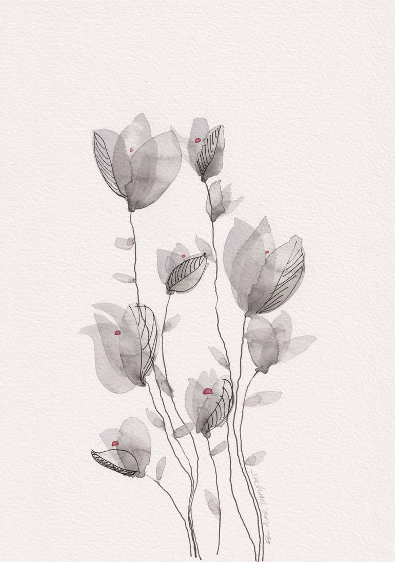 Print of Impressionism Floral Paintings by Ebru Acar Taralp