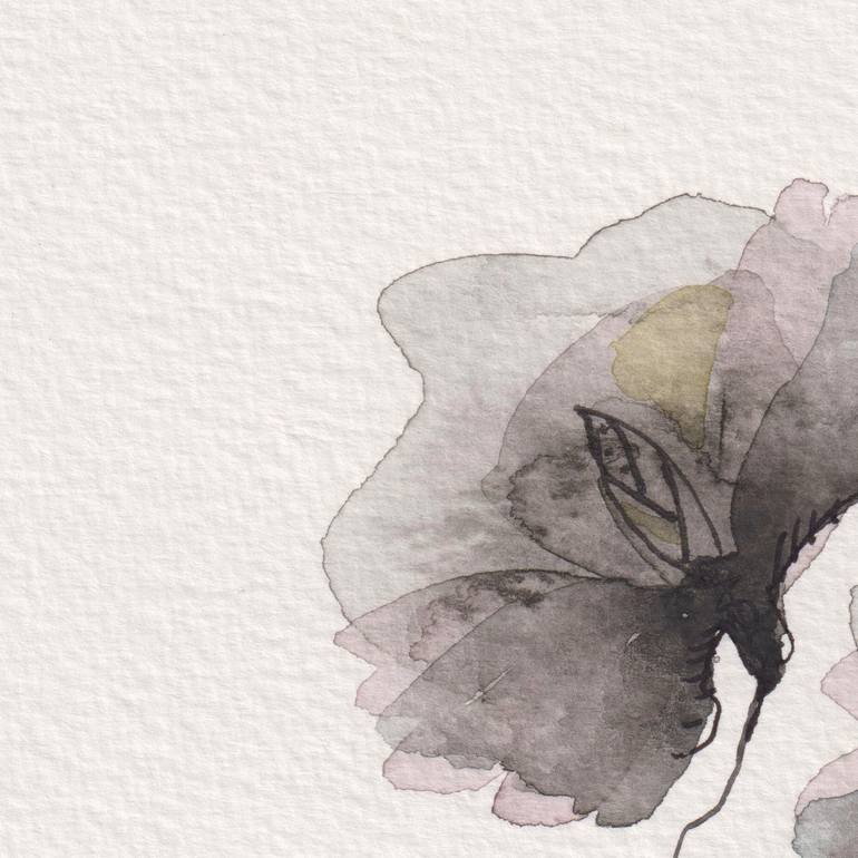 Original Black & White Garden Painting by Ebru Acar Taralp