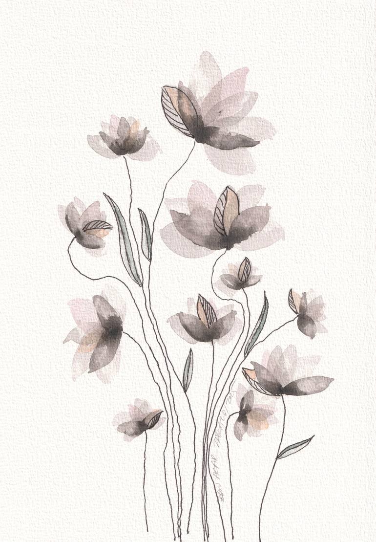 Print of Impressionism Floral Paintings by Ebru Acar Taralp