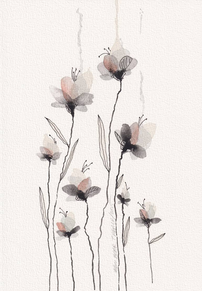 Print of Impressionism Floral Paintings by Ebru Acar Taralp