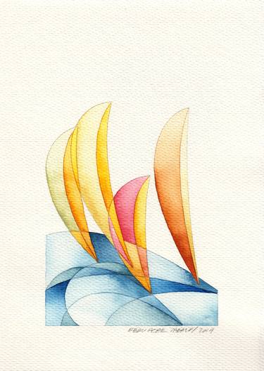 Print of Sailboat Paintings by Ebru Acar Taralp