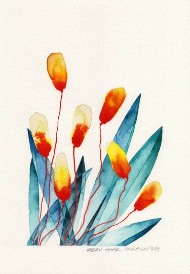 Print of Abstract Expressionism Floral Paintings by Ebru Acar Taralp