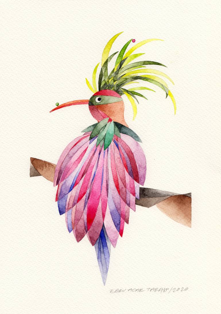 Birdwatching gifts Bird Nerd Art Color Pencil Art Rare Animal Art Unique Bird Decor Jacana Bird Birb Painting Tropical Birds