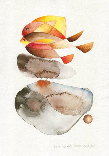 Print of Fish Paintings by Ebru Acar Taralp