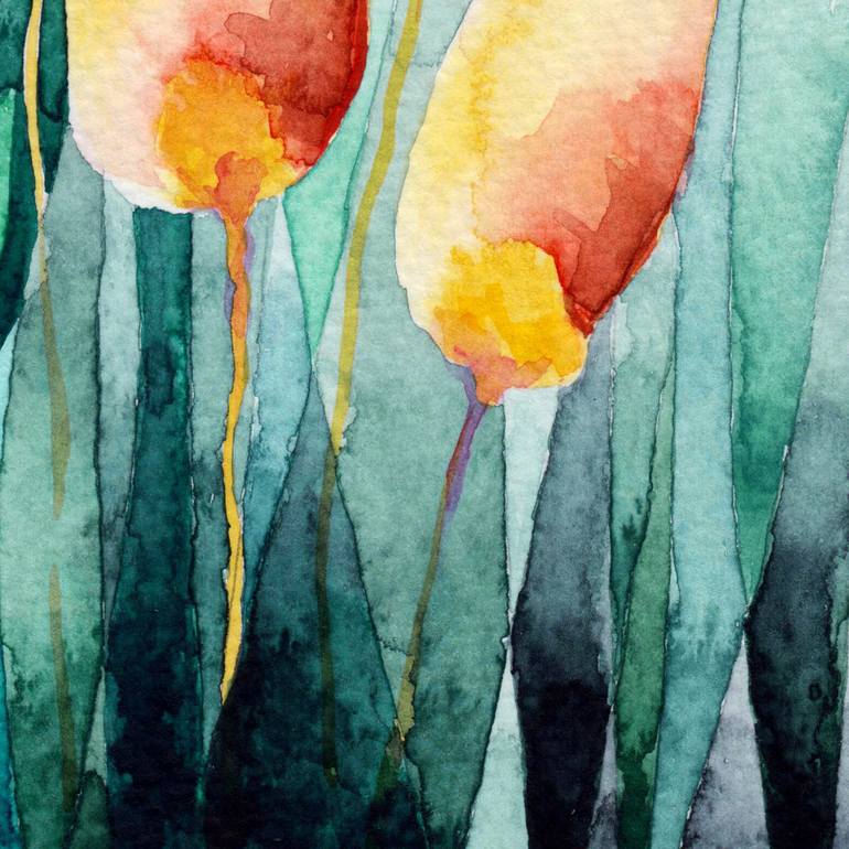 Original Impressionism Floral Painting by Ebru Acar Taralp