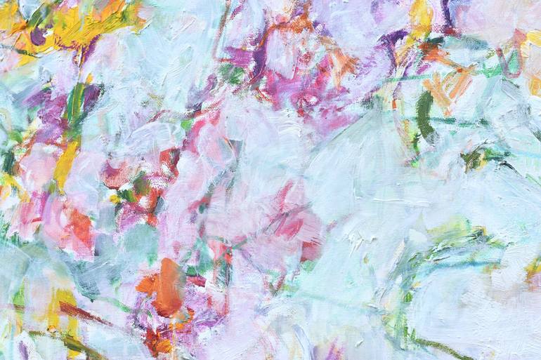 Original Abstract Expressionism Floral Painting by Birute Nomeda Stankuniene