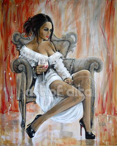 Original Figurative Fashion Paintings by Dita Omuri