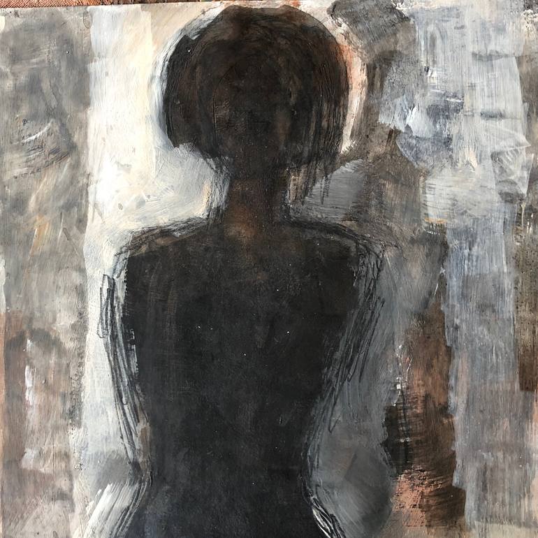 Original Figurative Nude Drawing by Raja Oshi