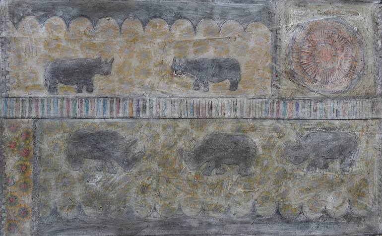 Original Abstract Expressionism Animal Painting by Raja Oshi
