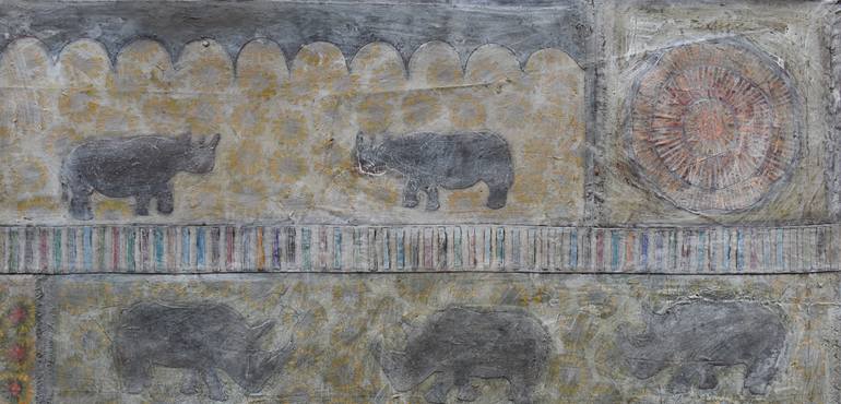 Original Abstract Expressionism Animal Painting by Raja Oshi