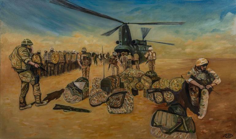 GOING HOME (IRAQ WAR) Painting by stephen mee | Saatchi Art