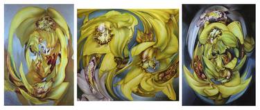 YELLOW ORCHIDS (TRIPTYCH). thumb
