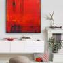 Waves of red washed over cumulative layers of black, orange and ocher impart a sense of underlying heat and passion much like simmering embers after a raging fire. The painting continues around the 1.5" sides of this gallery-wrapped and splined canvas making it ready to hang.