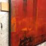 Waves of red washed over cumulative layers of black, orange and ocher impart a sense of underlying heat and passion much like simmering embers after a raging fire. The painting continues around the 1.5" sides of this gallery-wrapped and splined canvas making it ready to hang.