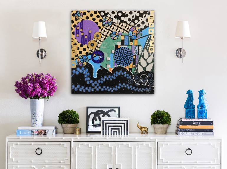 Original Modernism Abstract Painting by Lynn Hughes