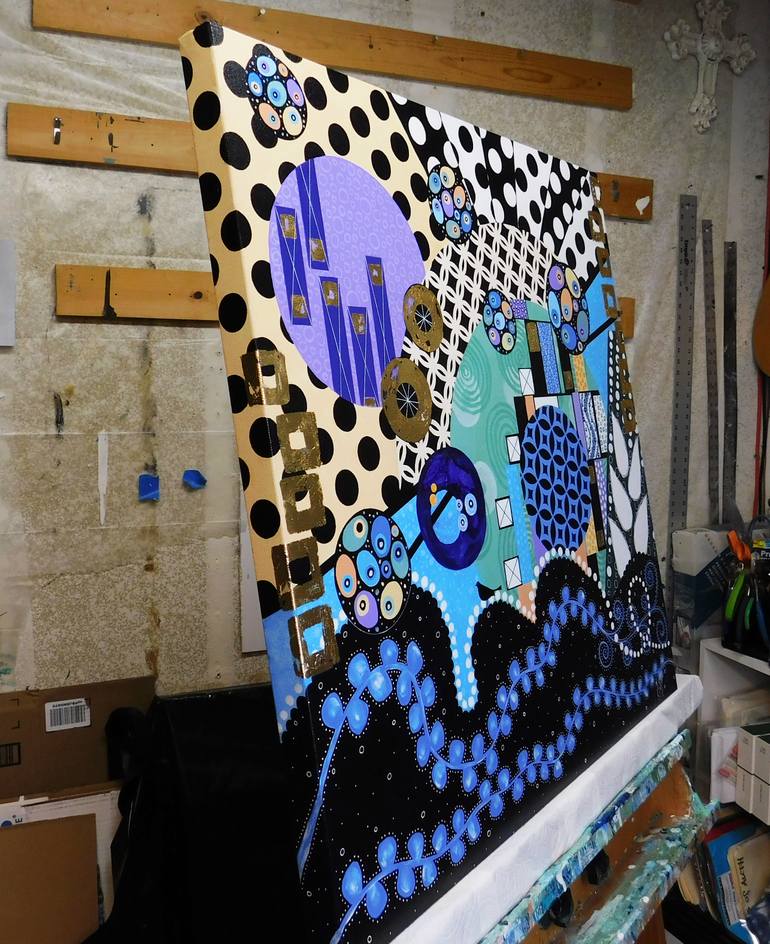 Original Modernism Abstract Painting by Lynn Hughes