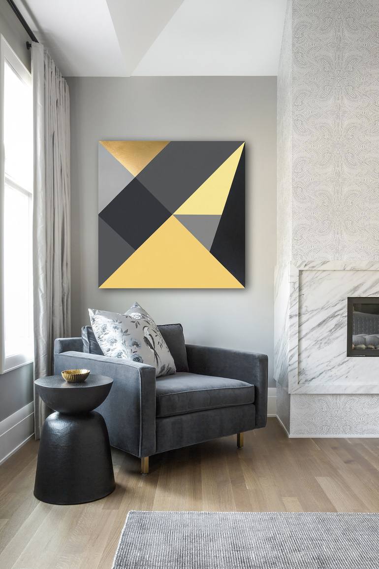 Original Abstract Geometric Painting by Lynn Hughes