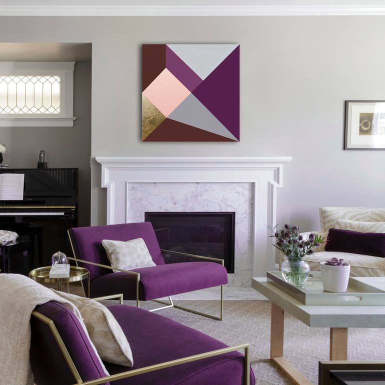 Original Abstract Geometric Painting by Lynn Hughes