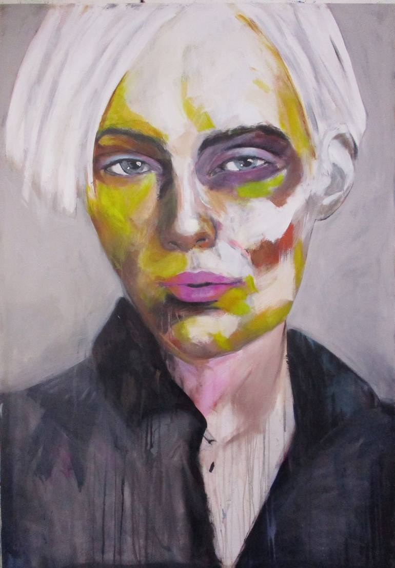 unknown fashion model black eye Painting by richard kuhn Saatchi Art