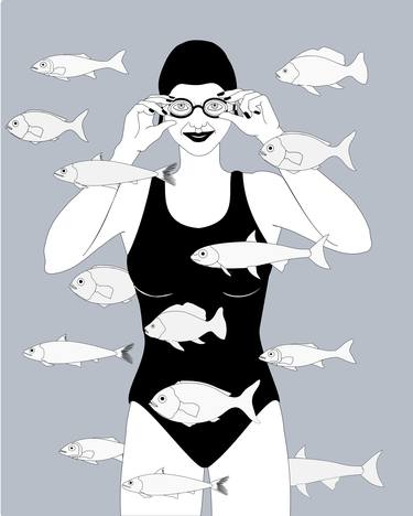 Saatchi Art Artist Isabella Thermes; Mixed Media, “The Swimmer” #art
