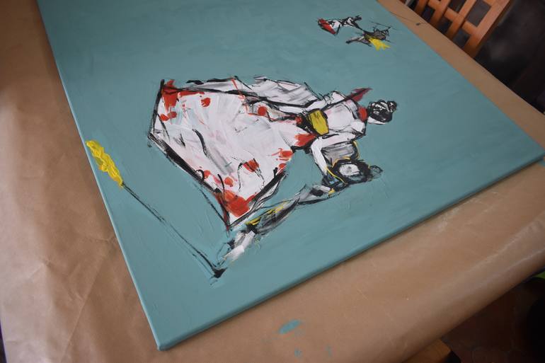Original Expressionism People Painting by Roberto Gutiérrez Currás