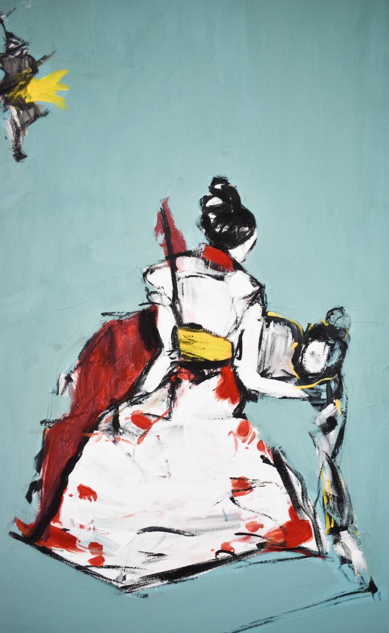 Original Expressionism People Painting by Roberto Gutiérrez Currás