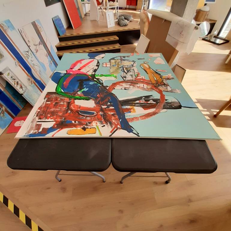 Original Expressionism People Painting by Roberto Gutiérrez Currás