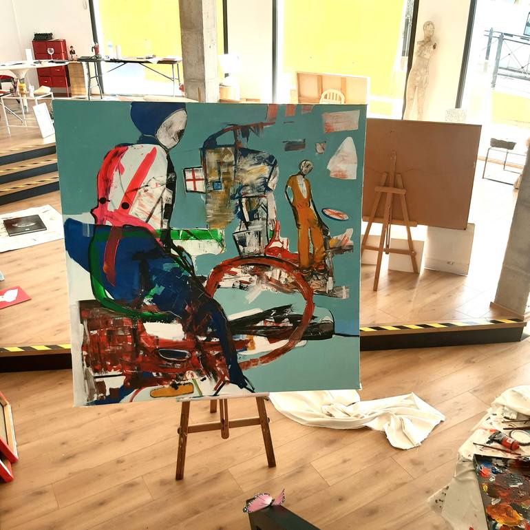 Original Expressionism People Painting by Roberto Gutiérrez Currás