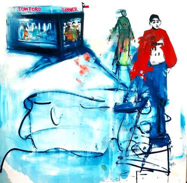 Original Expressionism People Painting by Roberto Gutiérrez Currás