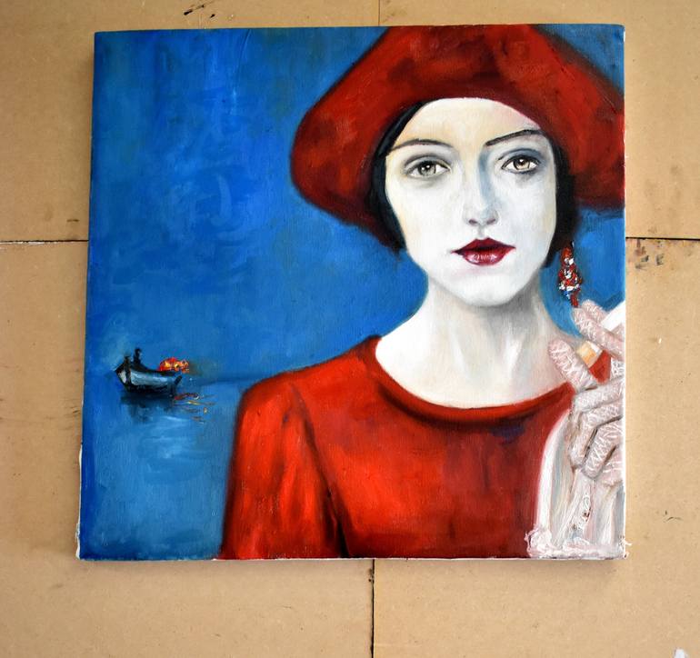 Original Expressionism Women Painting by Roberto Gutiérrez Currás