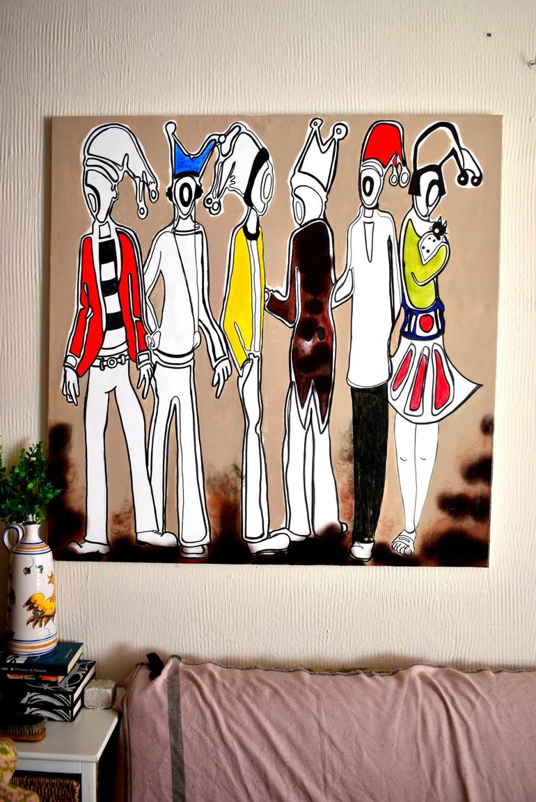 Original Pop Art World Culture Painting by Roberto Gutiérrez Currás