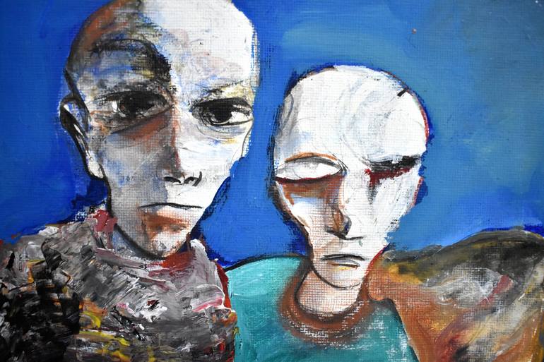 Original Expressionism People Painting by Roberto Gutiérrez Currás