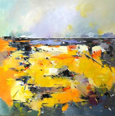 Landscape abstract in yellow hues thumb