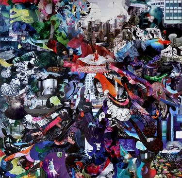 Original Abstract Cities Collage by Ossa Haddas