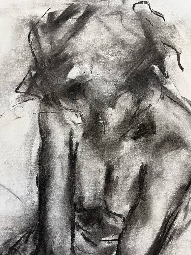 Original Impressionism Nude Drawing by James Shipton