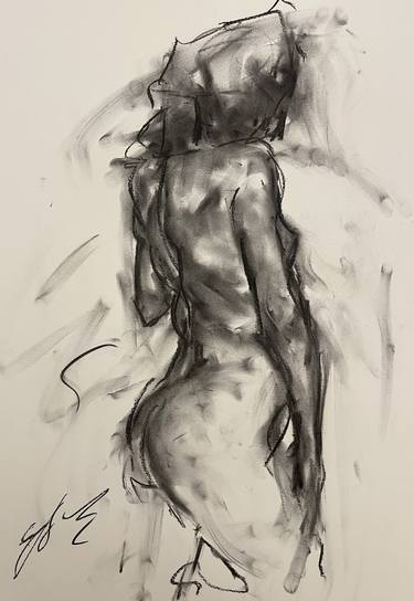 Original Impressionism Nude Drawings by James Shipton