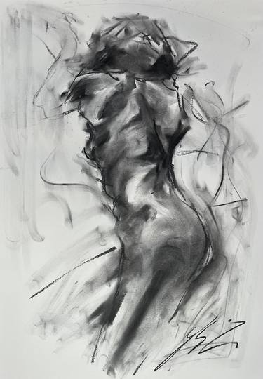 Original Impressionism Nude Drawings by James Shipton