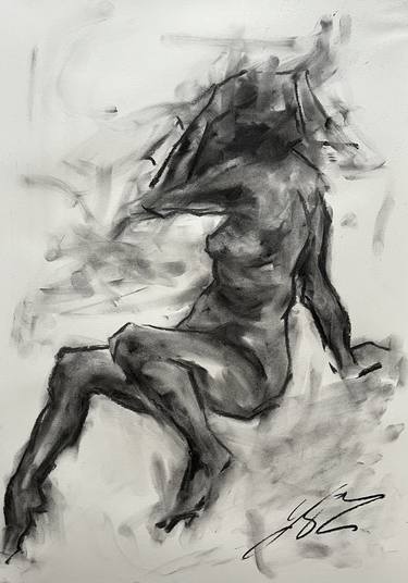 Original Impressionism Nude Drawings by James Shipton