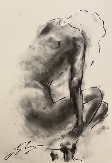 Original Impressionism Nude Drawings by James Shipton