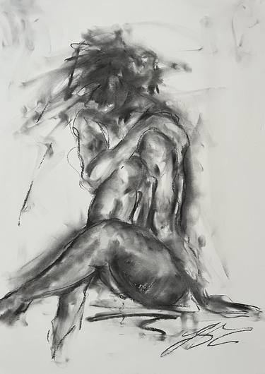 Original Impressionism Nude Drawings by James Shipton