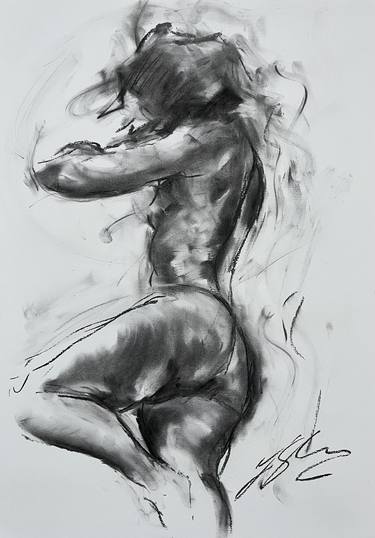 Original Impressionism Nude Drawings by James Shipton