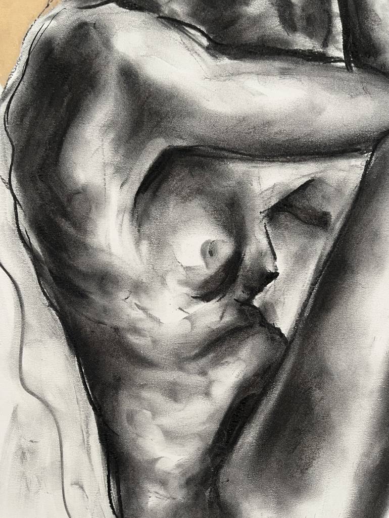 Original Impressionism Nude Drawing by James Shipton